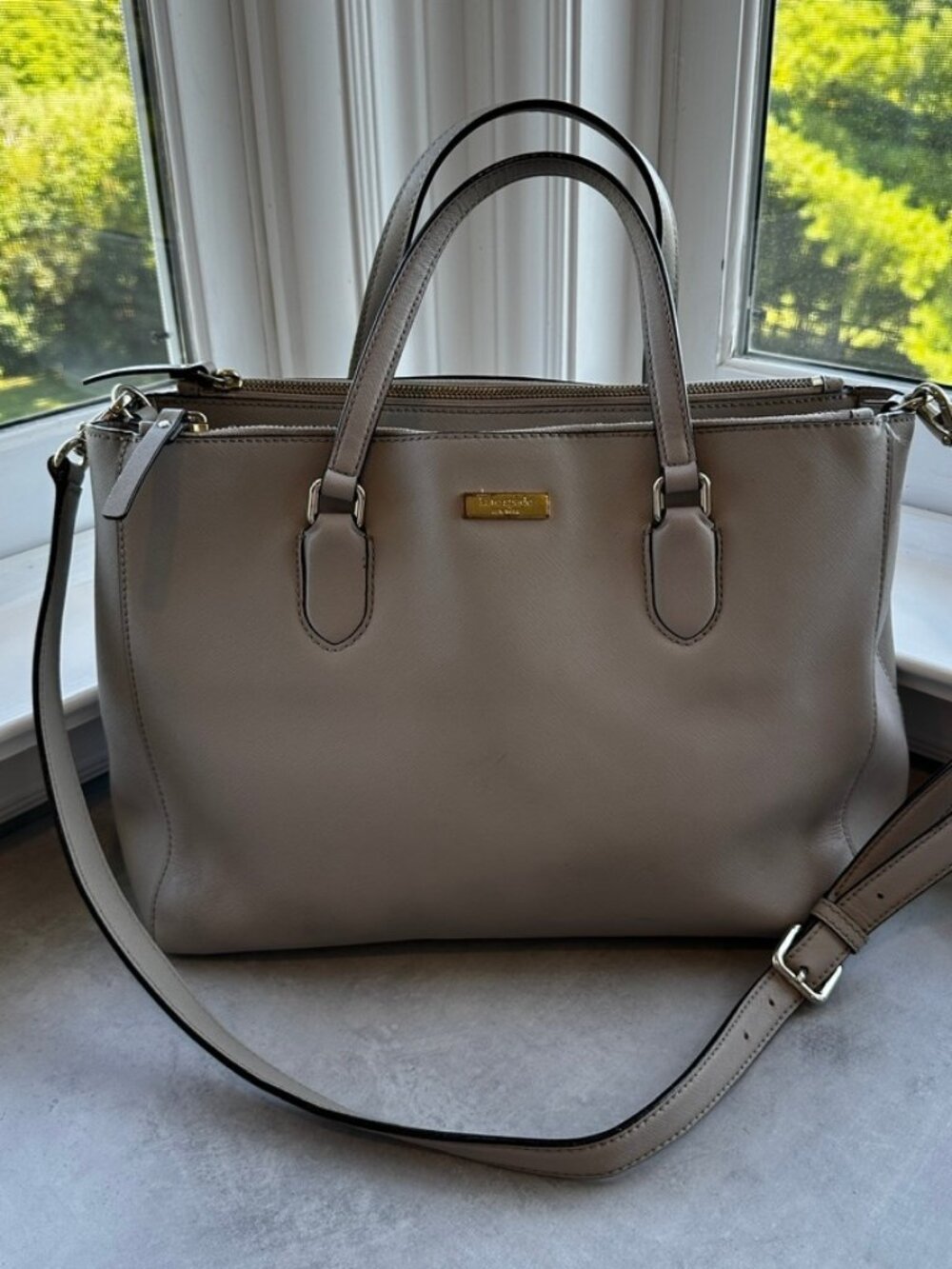 Kate Spade New York Taupe/Beige Satchel Crossbody Handbag